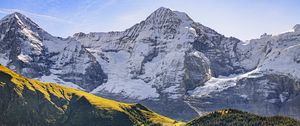 Preview wallpaper mountains, relief, snow, trees, nature, landscape