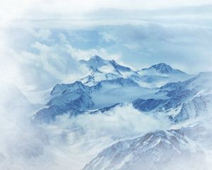 Preview wallpaper mountains, relief, snow, clouds, winter, nature, white