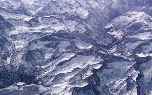 Preview wallpaper mountains, relief, snow, aerial view