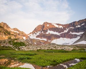 Preview wallpaper mountains, relief, snow, valley, landscape