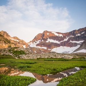 Preview wallpaper mountains, relief, snow, valley, landscape