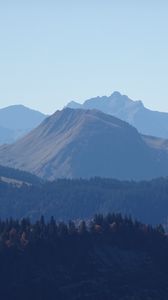 Preview wallpaper mountains, relief, trees, nature, view