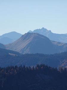 Preview wallpaper mountains, relief, trees, nature, view