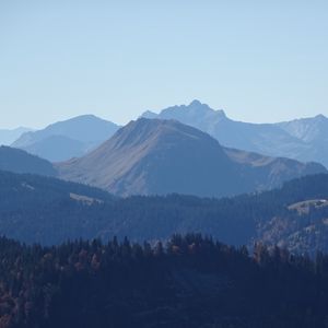 Preview wallpaper mountains, relief, trees, nature, view