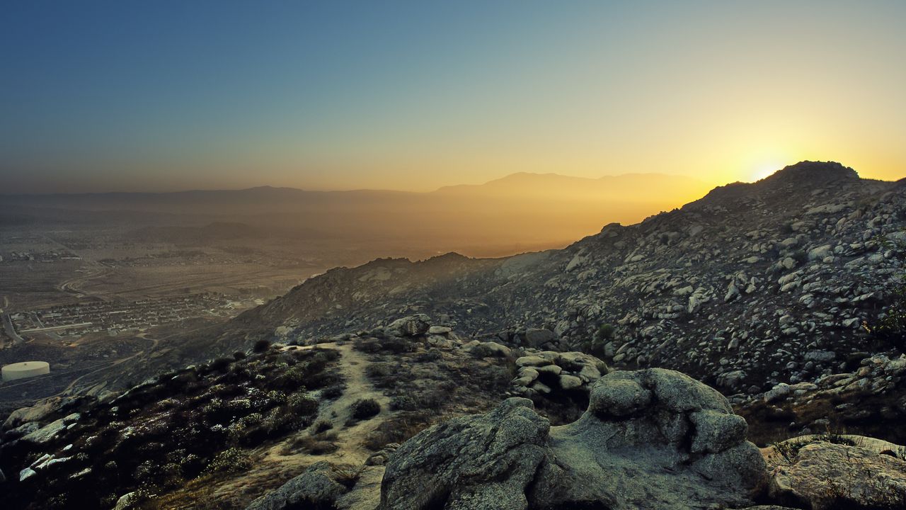 Wallpaper mountains, relief, twilight, nature