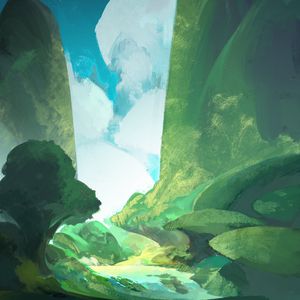 Preview wallpaper mountains, river, moon, nature, art