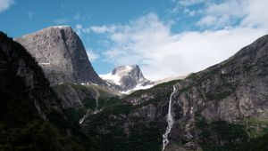 Preview wallpaper mountains, river, stream, landscape, nature