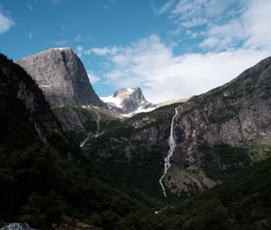 Preview wallpaper mountains, river, stream, landscape, nature