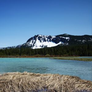 Preview wallpaper mountains, river, trees, forest, landscape