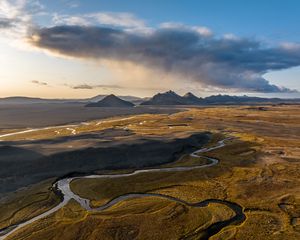 Preview wallpaper mountains, river, valley, nature, landscape