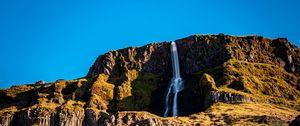 Preview wallpaper mountains, river, waterfall, stones, nature