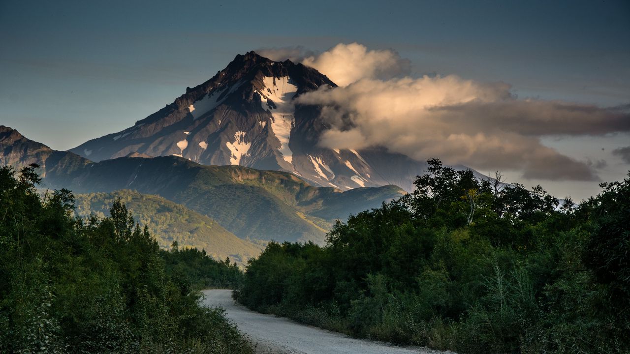 Wallpaper mountains, road, bushes, nature