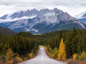 Preview wallpaper mountains, road, distance, turn