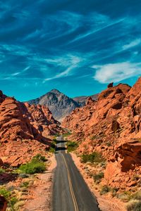 Preview wallpaper mountains, road, distance, rocks, valley