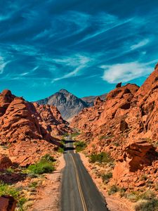 Preview wallpaper mountains, road, distance, rocks, valley