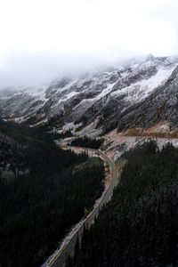 Preview wallpaper mountains, road, forest, wooden, winding