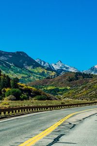 Preview wallpaper mountains, road, marking, landscape, nature