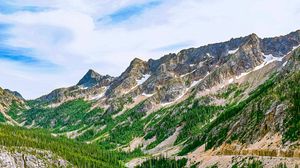 Preview wallpaper mountains, road, winding, spruce, forest