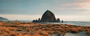 Preview wallpaper mountains, rock, grass, dry