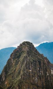 Preview wallpaper mountains, rock, peak, clouds, landscape