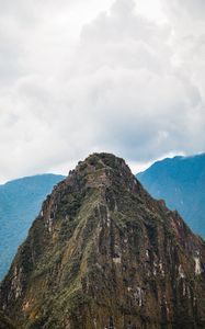 Preview wallpaper mountains, rock, peak, clouds, landscape