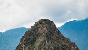 Preview wallpaper mountains, rock, peak, clouds, landscape