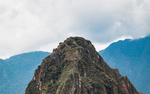 Preview wallpaper mountains, rock, peak, clouds, landscape