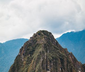 Preview wallpaper mountains, rock, peak, clouds, landscape