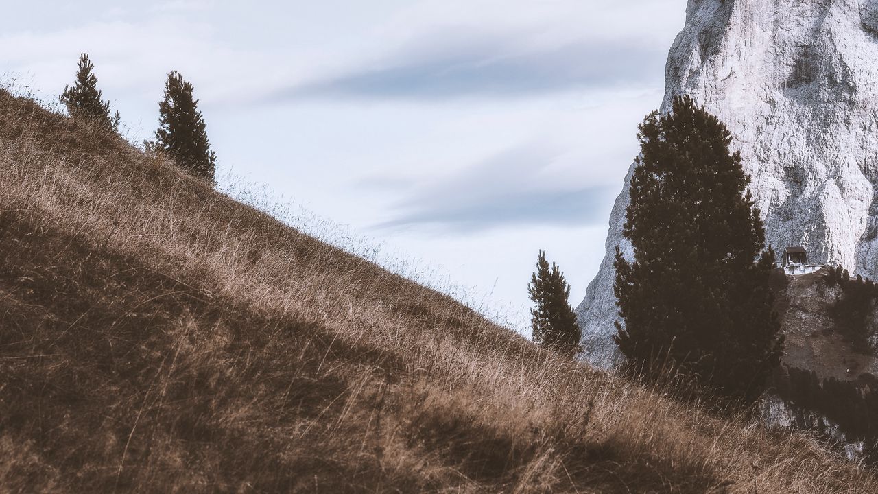 Wallpaper mountains, rock, slope, trees, landscape