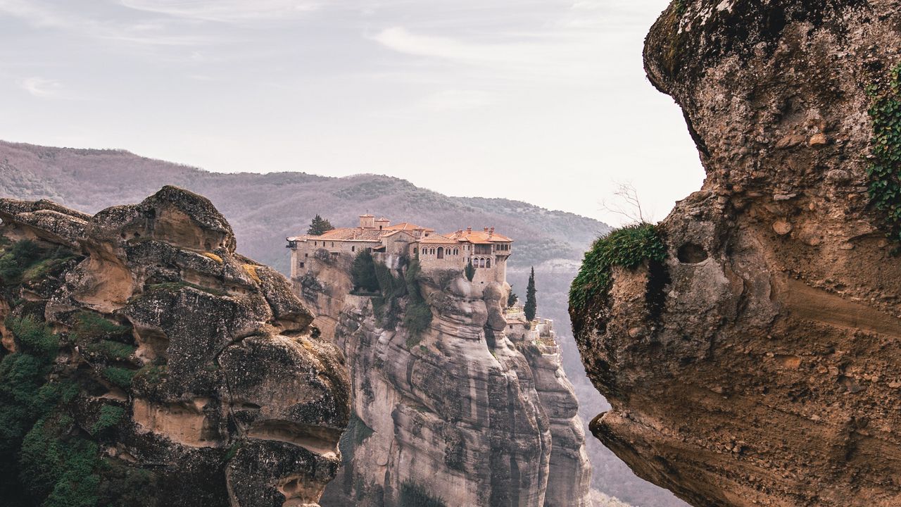 Wallpaper mountains, rocks, buildings, architecture, nature