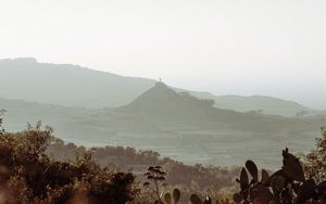 Preview wallpaper mountains, rocks, cacti, bushes