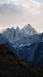 Preview wallpaper mountains, rocks, clouds, sky, mountain landscape