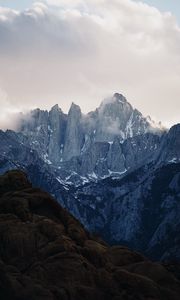 Preview wallpaper mountains, rocks, clouds, sky, mountain landscape