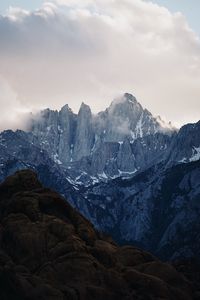 Preview wallpaper mountains, rocks, clouds, sky, mountain landscape