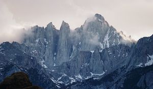 Preview wallpaper mountains, rocks, clouds, sky, mountain landscape