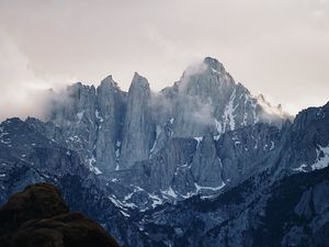 Preview wallpaper mountains, rocks, clouds, sky, mountain landscape
