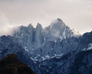 Preview wallpaper mountains, rocks, clouds, sky, mountain landscape