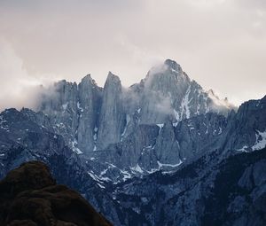 Preview wallpaper mountains, rocks, clouds, sky, mountain landscape