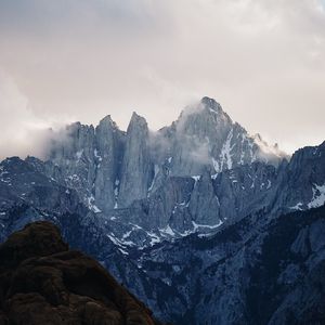 Preview wallpaper mountains, rocks, clouds, sky, mountain landscape