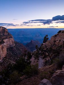 Preview wallpaper mountains, rocks, clouds, sunset, sky, landscape