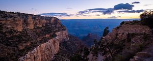 Preview wallpaper mountains, rocks, clouds, sunset, sky, landscape