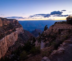 Preview wallpaper mountains, rocks, clouds, sunset, sky, landscape