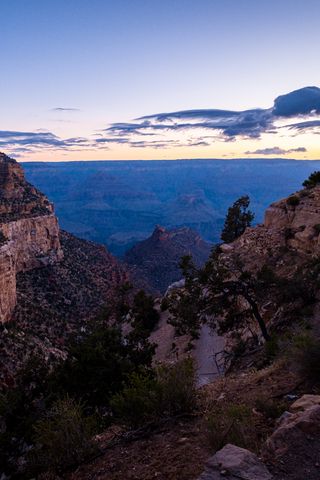 320x480 Wallpaper mountains, rocks, clouds, sunset, sky, landscape