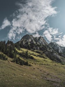 Preview wallpaper mountains, rocks, clouds, landscape, foothills