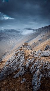 Preview wallpaper mountains, rocks, clouds, valley, landscape