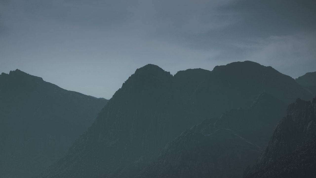 Wallpaper mountains, rocks, evening, fog