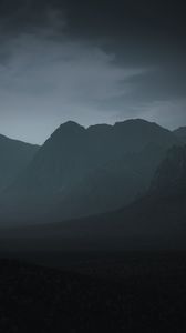 Preview wallpaper mountains, rocks, evening, fog