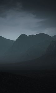 Preview wallpaper mountains, rocks, evening, fog