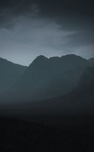 Preview wallpaper mountains, rocks, evening, fog
