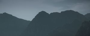 Preview wallpaper mountains, rocks, evening, fog
